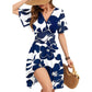 💃Summer Hot Sale 49% OFF🌈Women's Ruffle Sleeve Sexy Sundress Floral V Neck Short Wrap Dress with Pockets