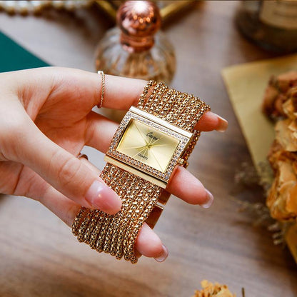 🎄Christmas Special Offer💥Ladies Rhinestone Quartz Square Watch