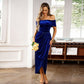 💃Women's Elegant Off The Shoulder Ruched Velvet Dress