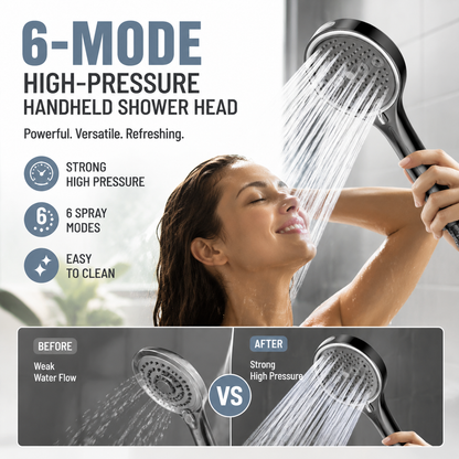 🔥50% OFF!!🔥6-Mode High-Pressure Handheld Shower Head