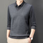 Men's Fake 2-Piece Knitted Shirt