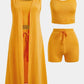 3-Piece Set including Knitted Top, Shorts and Cardigan