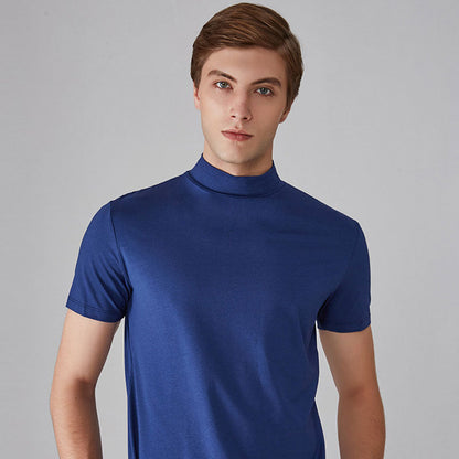 💎 50% OFF! 💎 Men's High Neck Slim Fit T-Shirt – Breathable, Figure-Flattering