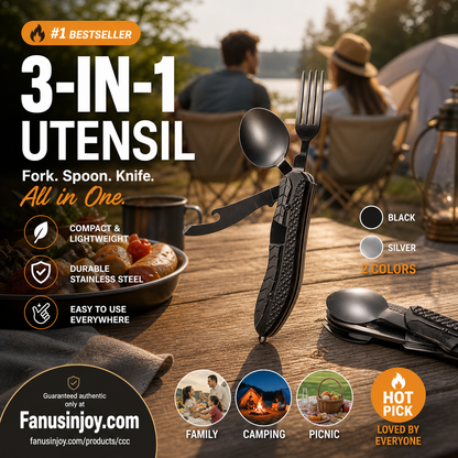 🎉50% Off！🍴4-In-1 Outdoor Folding Multifunctional Tableware