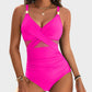 👙Vacation Hot Sale 49%🩱Metallic Accent Mesh Panel One-Piece Swimsuit