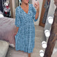 💖Summer Hot Sale 50% OFF💖Bohemian Casual Print V-neck Waist Wrap Long Dress