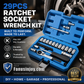 ⏳50% OFF!🔧29pcs Core Ratchet Socket Wrench Kit – Chrome‑vanadium steel, 11 sockets & 10 bits. Perfect for car repairs & DIY 🛠️✨