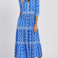 💙Women’s Geometric Print V-Neck Maxi Dress
