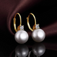 💫 Elegant Faux Pearl & Cubic Zirconia Drop Earrings | Shiny Dangle Earrings for Women Daily & Party Wear