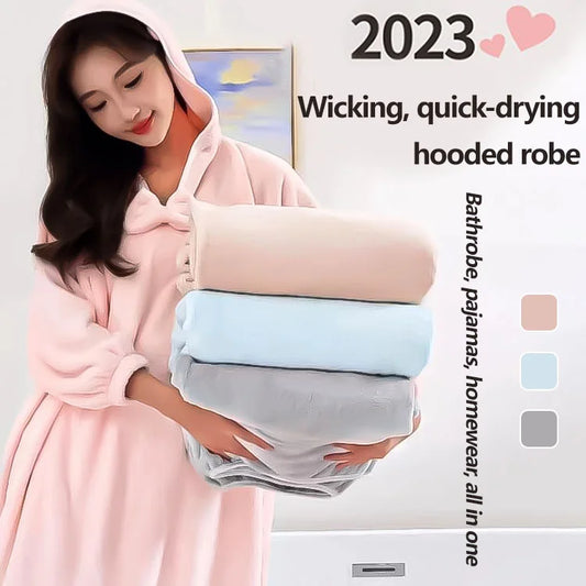 Absorbent and Fast-Drying Hooded Robe