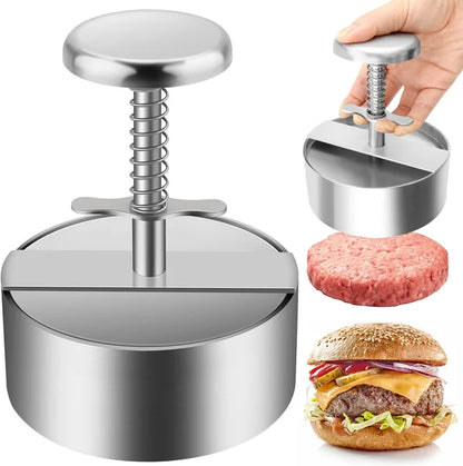 🍔 50% OFF!✨Manual Meat Press for Burger Patties – 304 Stainless Steel, Dishwasher Safe & Non-Stick ✨