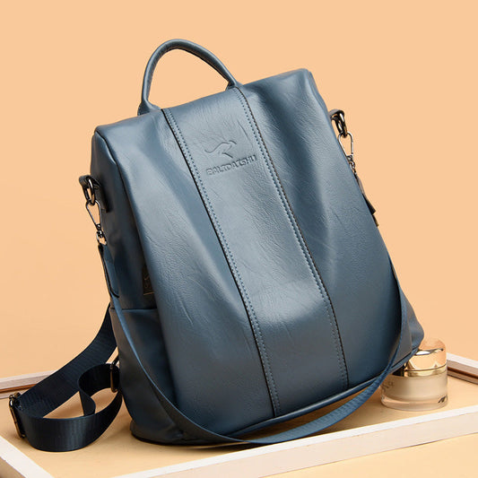 🎒50% OFF!✨Ladies' Large Capacity Backpack – Stylish, PU Leather, User-Friendly 👜