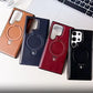 Artificial Leather Phone Case with Magnetic Folding Stand for Samsung
