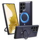 Artificial Leather Phone Case with Magnetic Folding Stand for Samsung