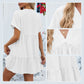🩵Fashion Loose V-Neck Pleated Short Dress