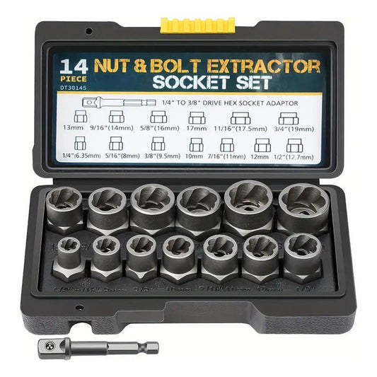 ⚡50% OFF⚡Damaged Screw & Bolt Extractor Set – 14 Pcs, Chrome Moly Steel🔩🛠️