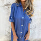 🔥Spring New👗Women's Casual Denim Lapel Dress