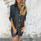 🔥Spring New👗Women's Casual Denim Lapel Dress