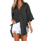 ✨Sprig New✨Women's Loose Fit Tie Asymmetrical Shirt
