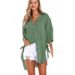✨Sprig New✨Women's Loose Fit Tie Asymmetrical Shirt