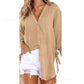 ✨Sprig New✨Women's Loose Fit Tie Asymmetrical Shirt
