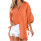 ✨Sprig New✨Women's Loose Fit Tie Asymmetrical Shirt