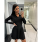 ✨2025 New Arrival✨Women's Flare Hem Long Sleeve A Line Dresses