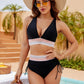 💕2025 Hot Sale💕High Waisted Tummy Control Colour Block Bikini Sets