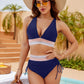 💕2025 Hot Sale💕High Waisted Tummy Control Colour Block Bikini Sets