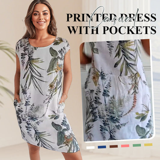 👗New Arrival✨Casual Printed Dress with Pockets