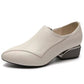 Casual Soft Leather Chunky Heel Mom Shoes