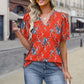 🌸Spring Specials🌸Women's Printed V-Neck Short Sleeve Top