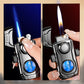 Dual-Flame Refillable Butane Lighter with Visible Gas Chamber