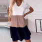 👗Early Summer New✨Women’s Elegant Color Block V-Neck Long Dress