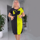 Women's Casual Black & Green Patchwork Dress