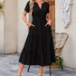 💞Spring New Arrival💞Women's Casual Summer Short-Sleeve V-Neck Long Dresses