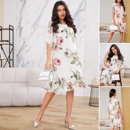 💕Spring New💕Blush Petal Flow Chiffon Dress