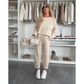 Solid Color Round Neck Top & Loose Pants 2-PCS Set