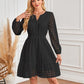 💕Spring New Arrival💕Women's V-Neck Long Sleeve Hollow Out Dress