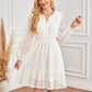 💕Spring New Arrival💕Women's V-Neck Long Sleeve Hollow Out Dress