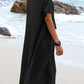 💕Summer New💕Women's Round Neck Cotton Linen Midi Dress