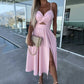 👗Summer New💕Women’s Spaghetti Straps High Slit Dress