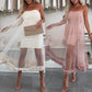 Women's Mesh Patchwork Strapless Dress