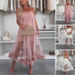 Women's Mesh Patchwork Strapless Dress