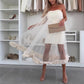 Women's Mesh Patchwork Strapless Dress