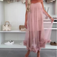 Women's Mesh Patchwork Strapless Dress