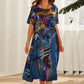 Flowing Dress In Bright Tropical Colors
