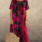 Flowing Dress In Bright Tropical Colors