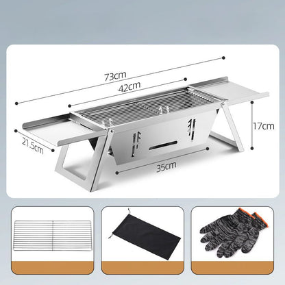 🔥🔥🔥Stainless Steel Folding Outdoor Barbecue