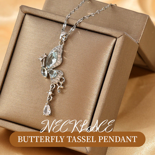 ✨Buy 1 Get 1 Free✨Elegant Butterfly Tassel Pendant Necklace